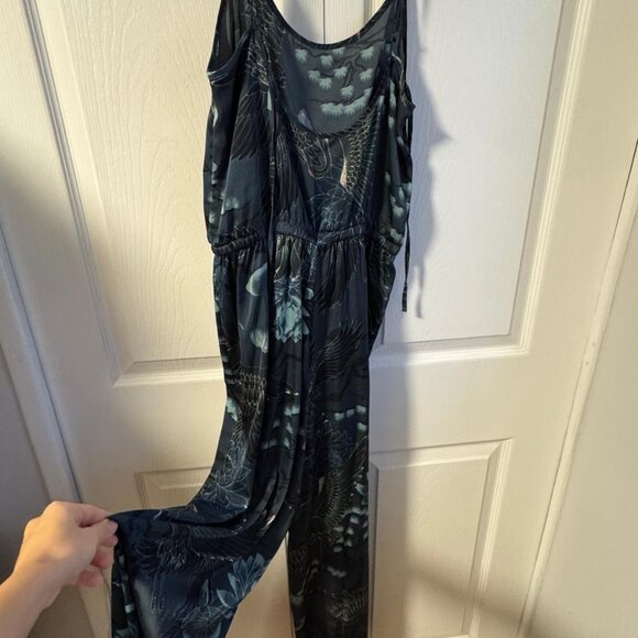 Satin Printed Jumpsuits and Kimono - Picture 3 of 6